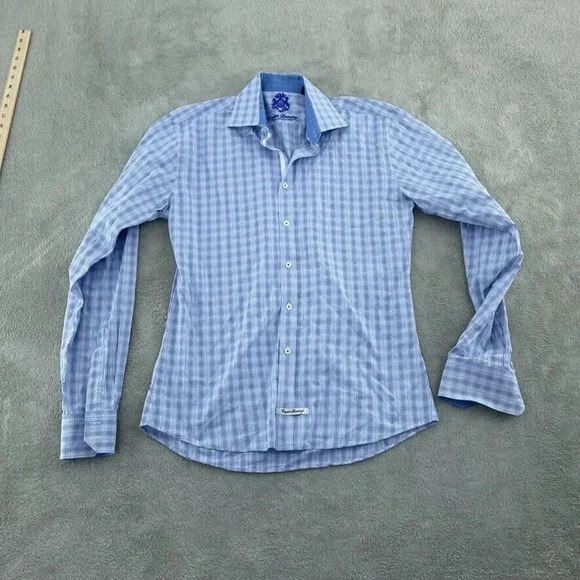 English Laurdry Shirt Long Sleeve Button Down Mens L Blue 1547 - Picture 1 of 8